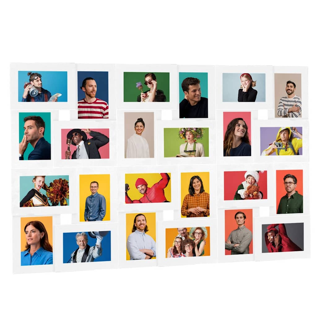 Collage Photo Frame for 24x(10x15 cm) Picture White MDF