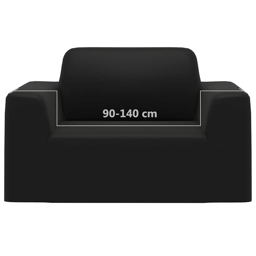 332932 vidaXL Stretch Couch Slipcover Black Polyester Jersey