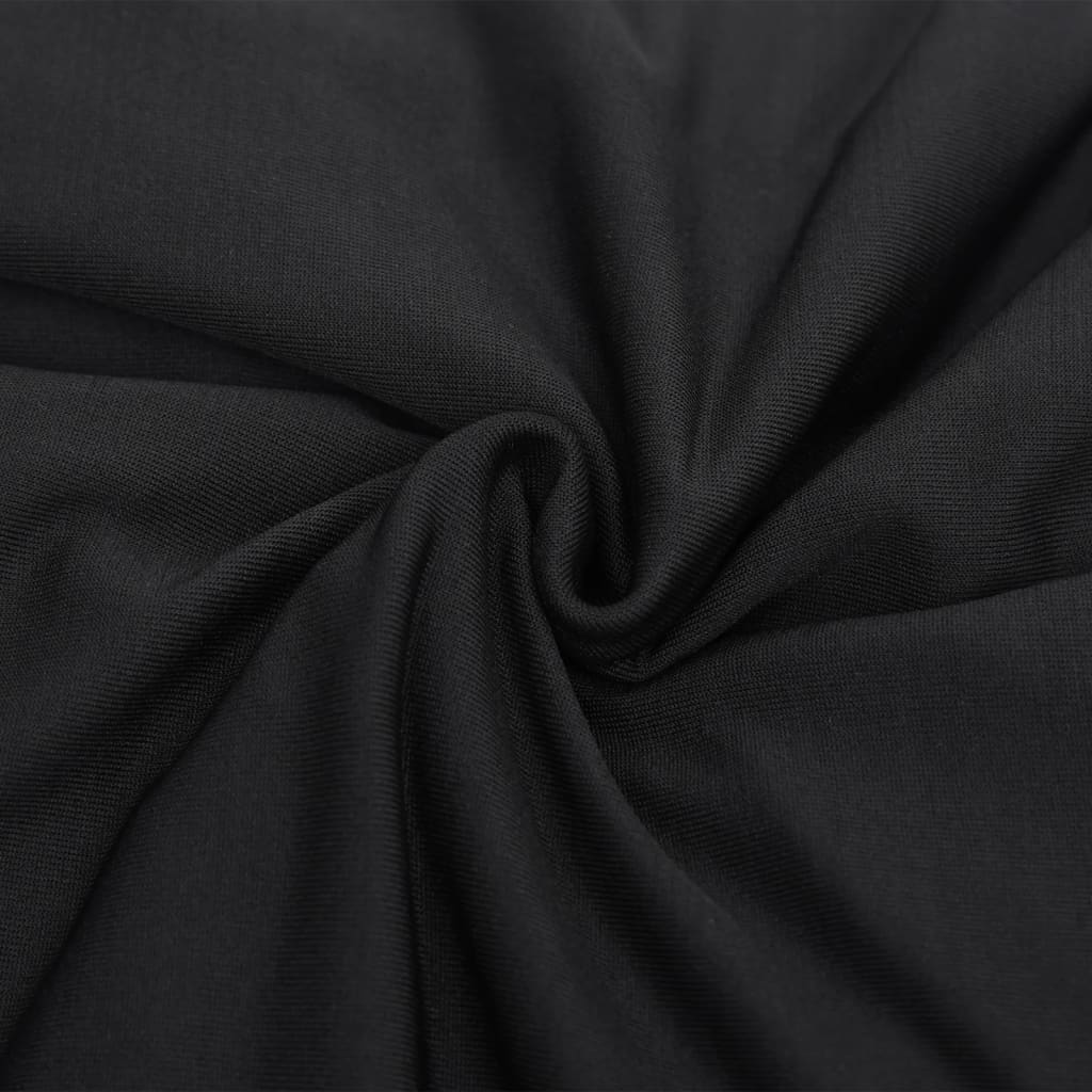 2-Seater Stretch Couch Slipcover Black Polyester Jersey