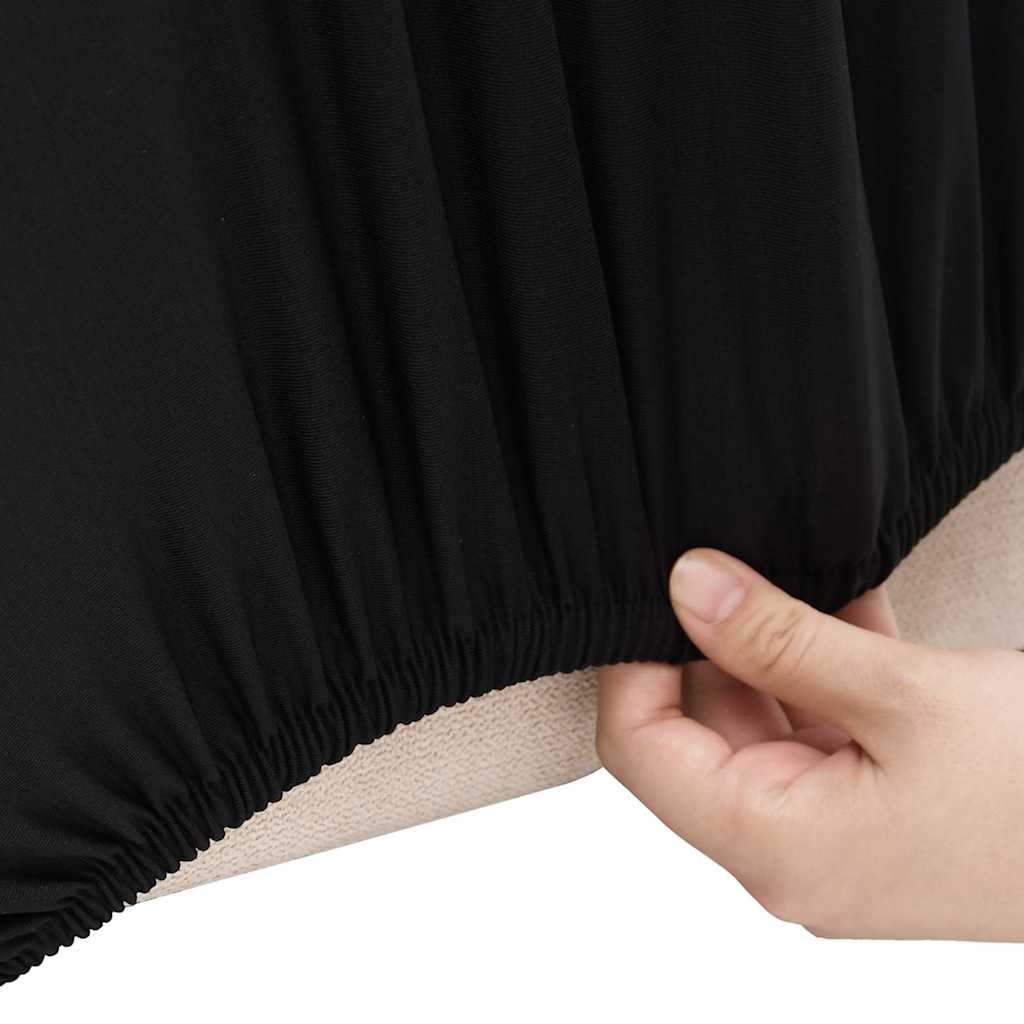 332934 vidaXL 3-Seater Stretch Couch Slipcover Black Polyester Jersey