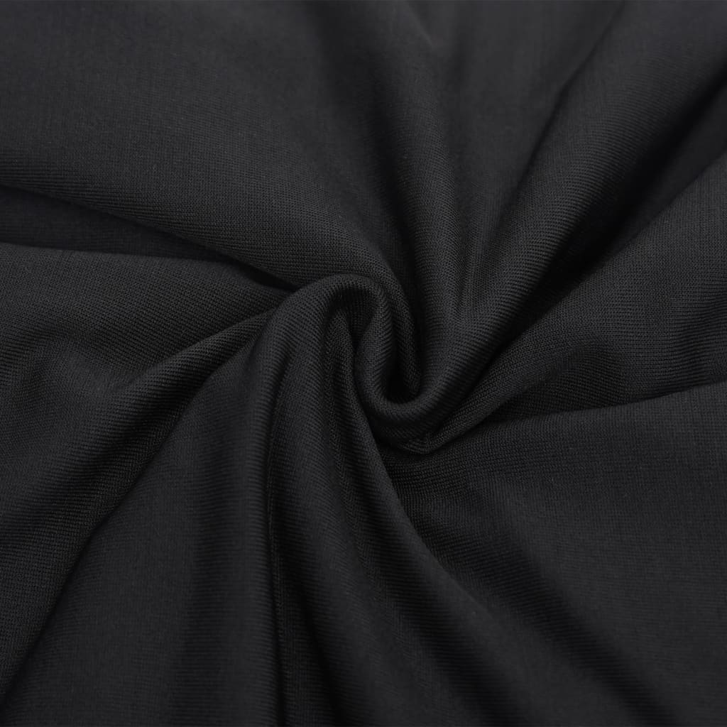 4-Seater Stretch Couch Slipcover Black Polyester Jersey
