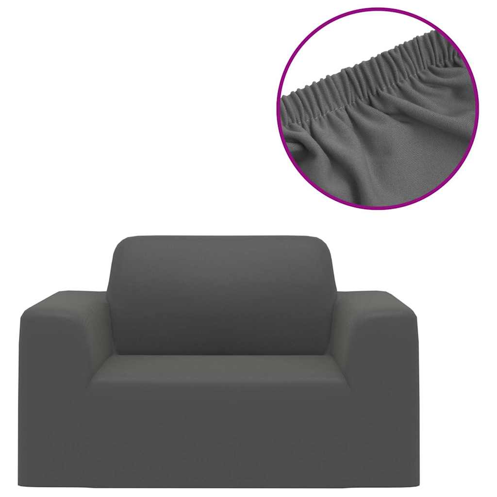 332936 vidaXL Stretch Couch Slipcover Anthracite Polyester Jersey