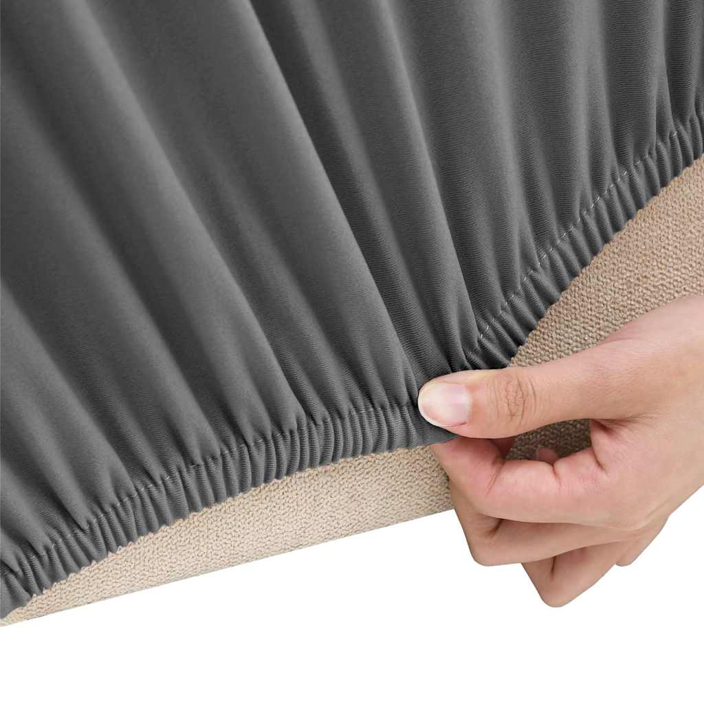4-Seater Stretch Couch Slipcover Anthracite Polyester Jersey