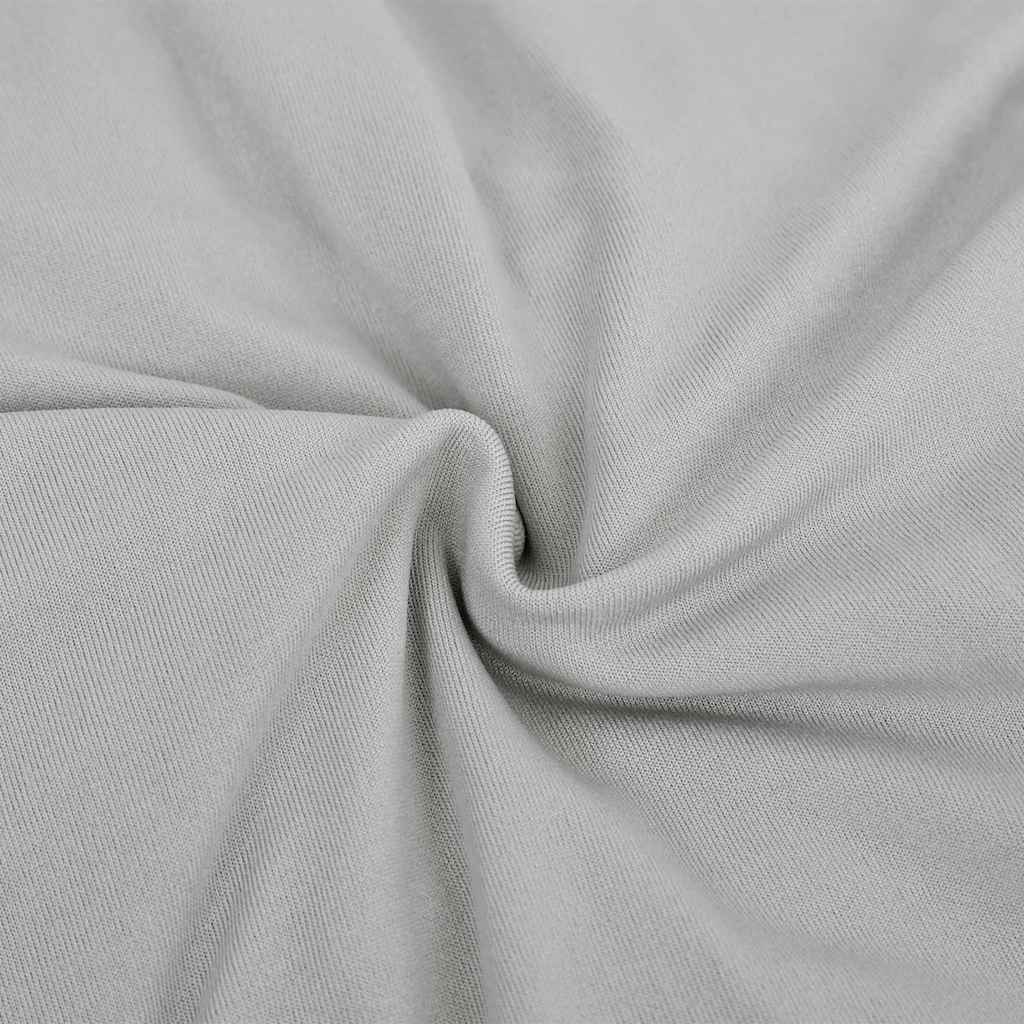 4-Seater Stretch Couch Slipcover Grey Polyester Jersey