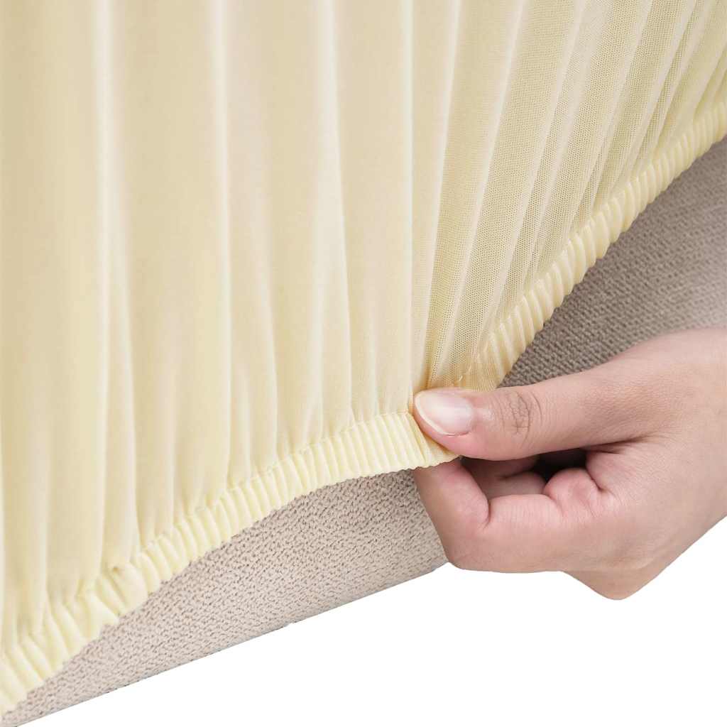 332944 vidaXL Stretch Couch Slipcover Cream Polyester Jersey