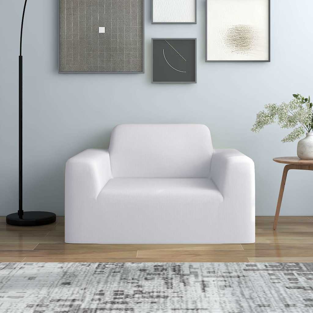 332948 vidaXL Stretch Couch Slipcover White Polyester Jersey