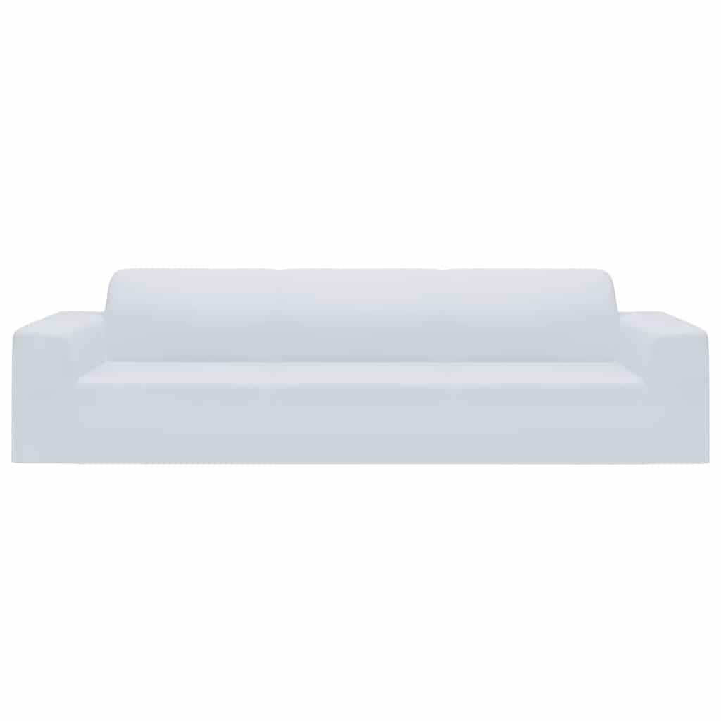 332951 vidaXL 4-Seater Stretch Couch Slipcover White Polyester Jersey