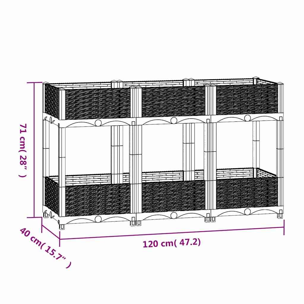 Raised Bed 120x40x71 cm Polypropylene