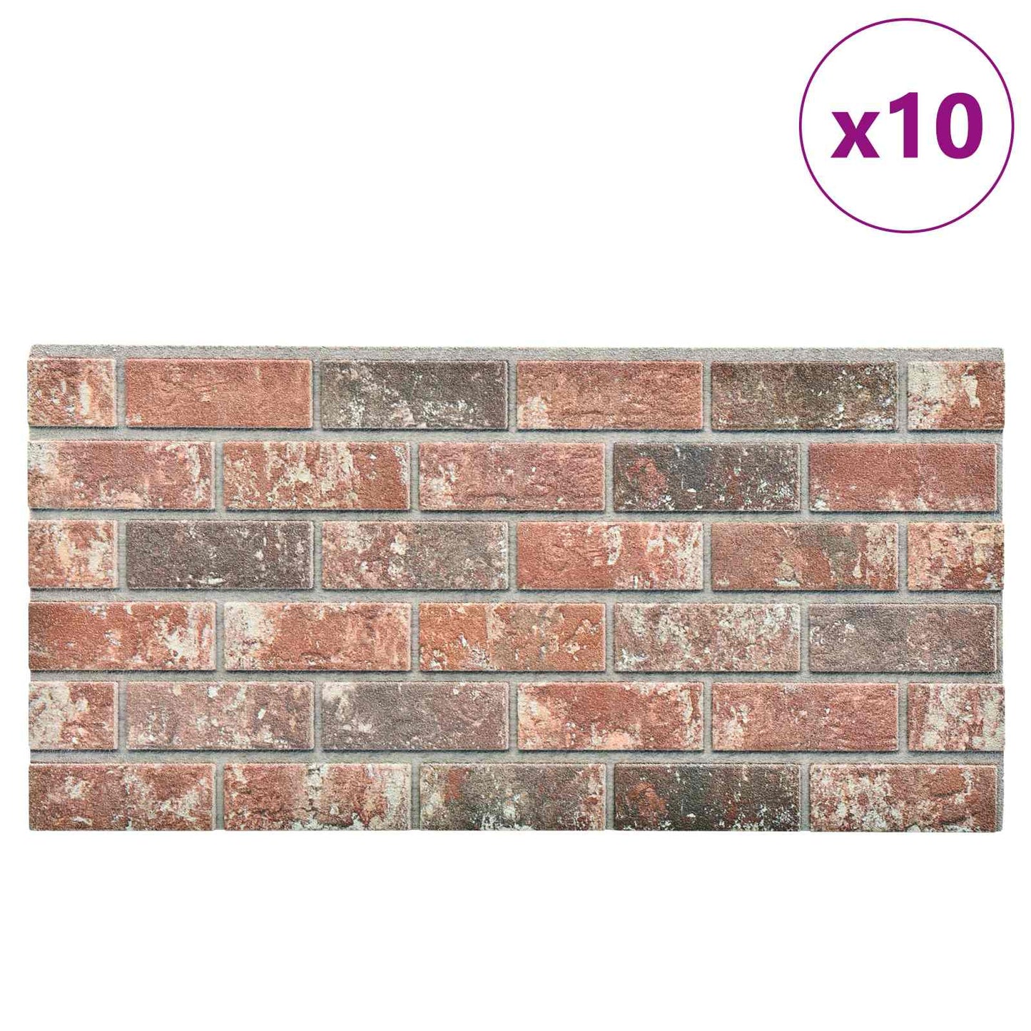 Wall Panels 10 pcs 100 x 50 cm Dark Brown and Grey EPS Foam