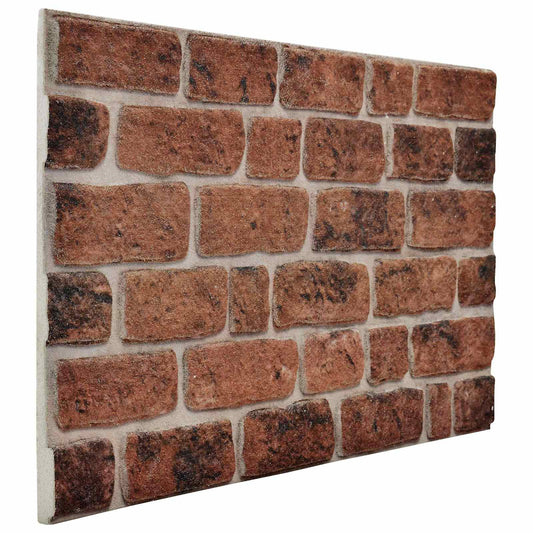 Wall Panels 10 pcs 100 x 50 cm Brown Brick EPS Foam