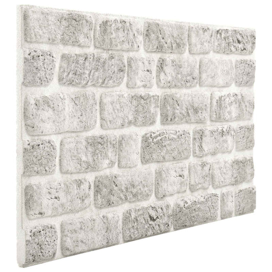 Wall Panels 10 pcs 100 x 50 cm Light Grey EPS Foam