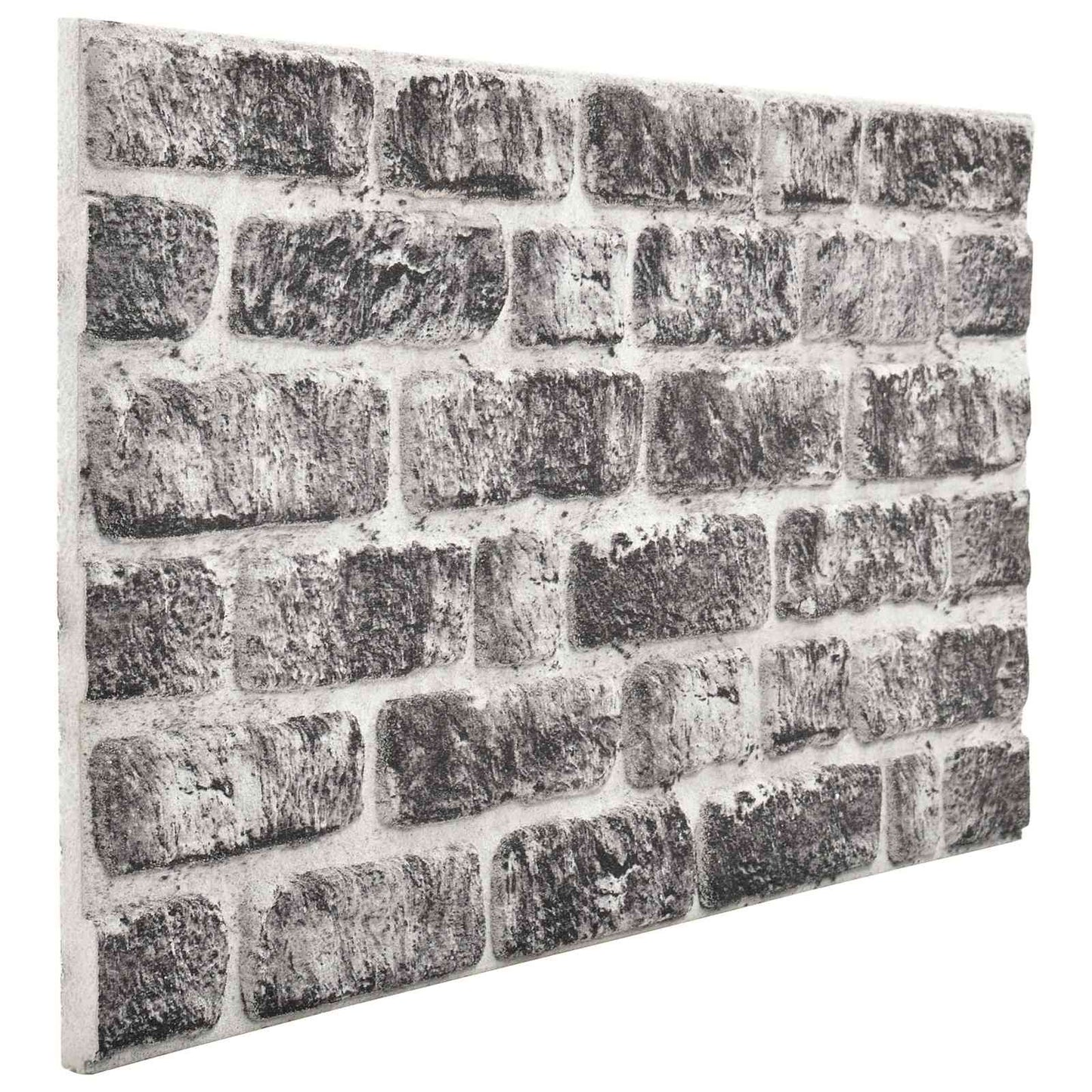 Wall Panels 10 pcs 100 x 50 cm Dark Grey and White EPS Foam