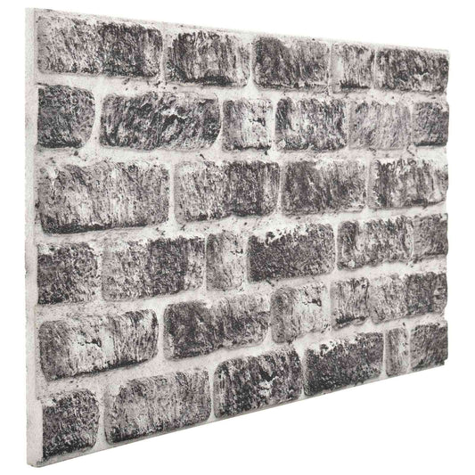 Wall Panels 10 pcs 100 x 50 cm Dark Grey and White EPS Foam