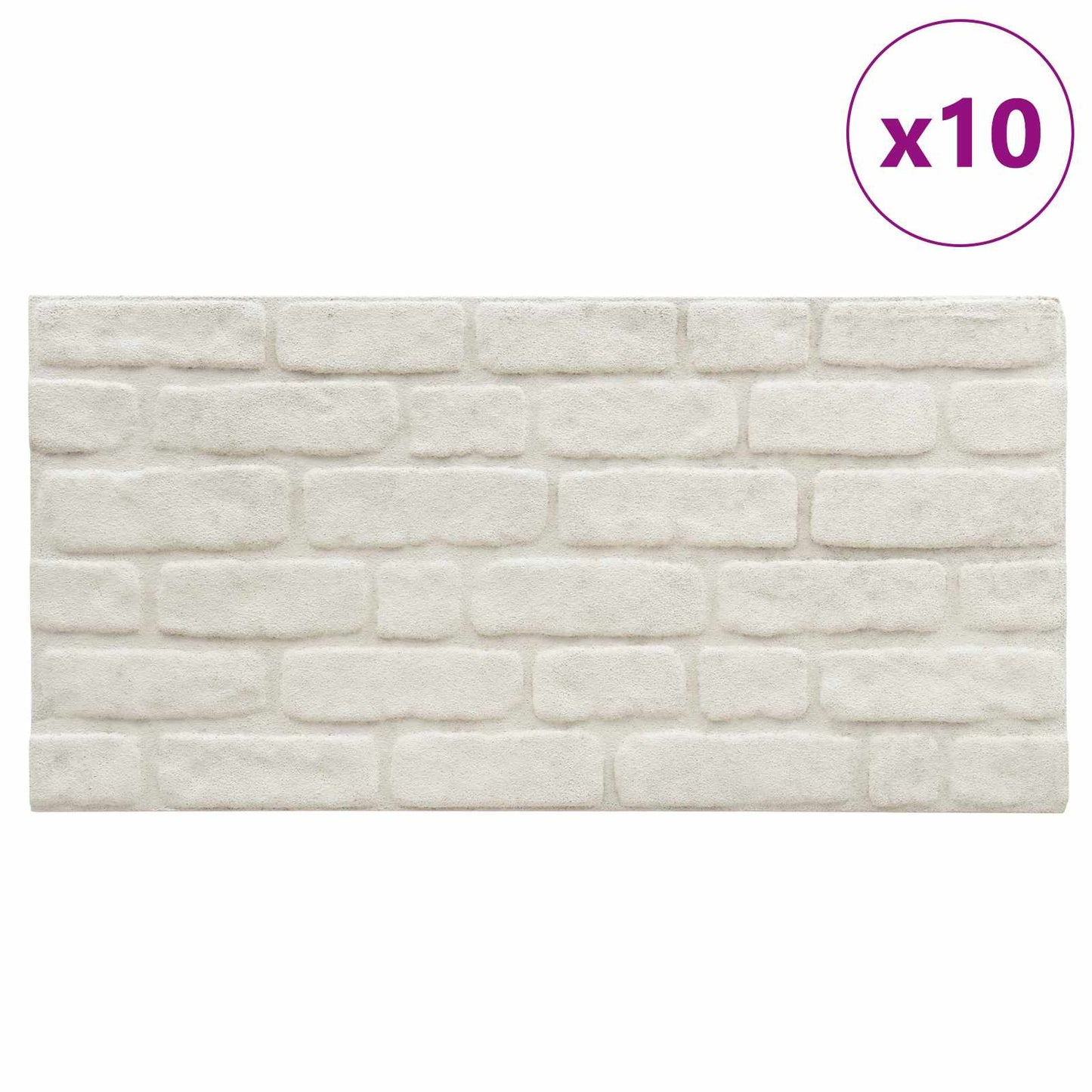 Wall Panels 10 pcs 100 x 50 cm White EPS Foam