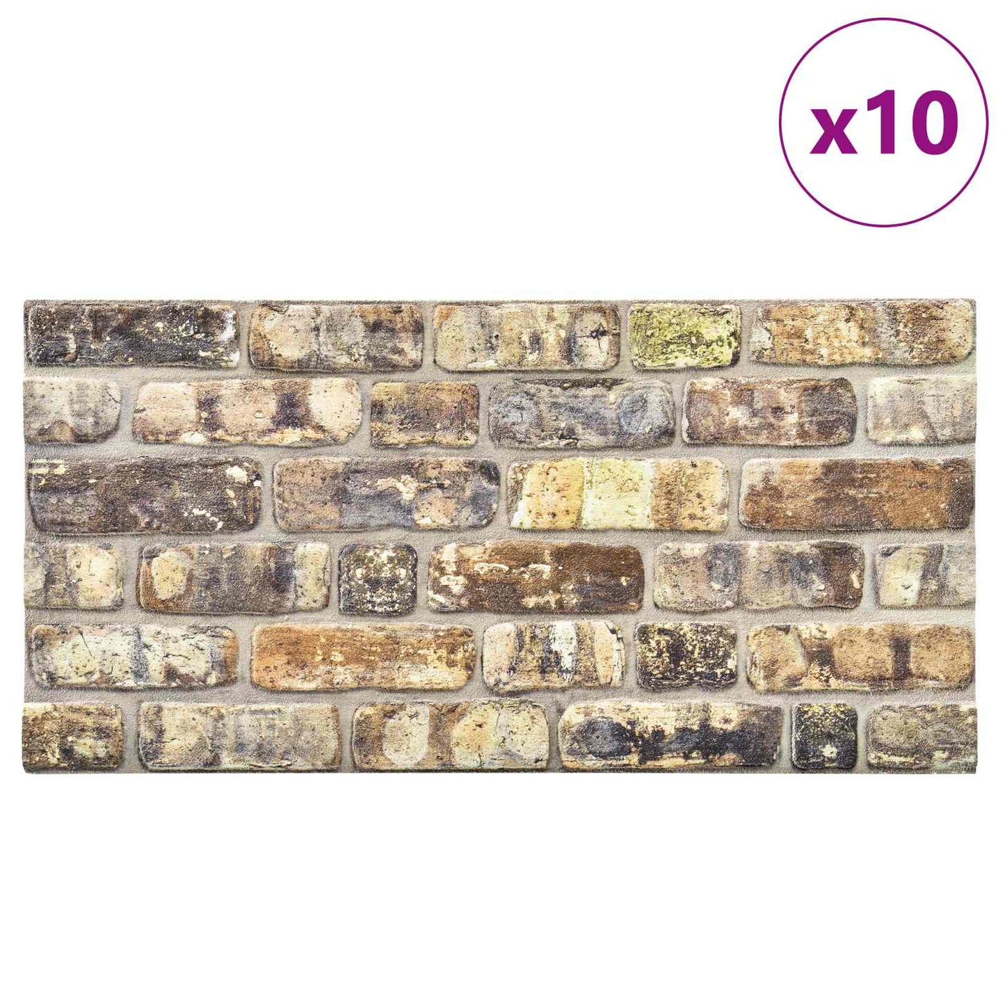 Wall Panels 10 pcs 100 x 50 cm Multicolour EPS Foam