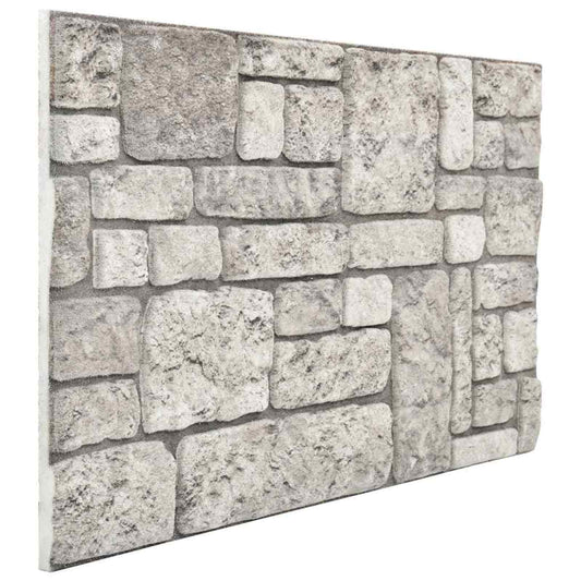 Wall Panels 10 pcs 100 x 50 cm Grey EPS Foam