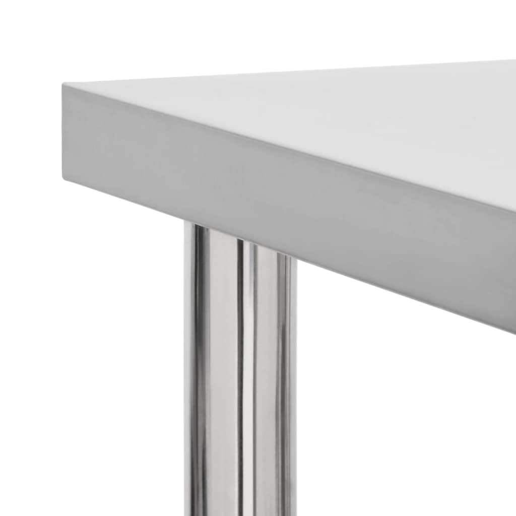 vidaXL Kitchen Work Table with Wheels 80x30x85 cm Stainless Steel