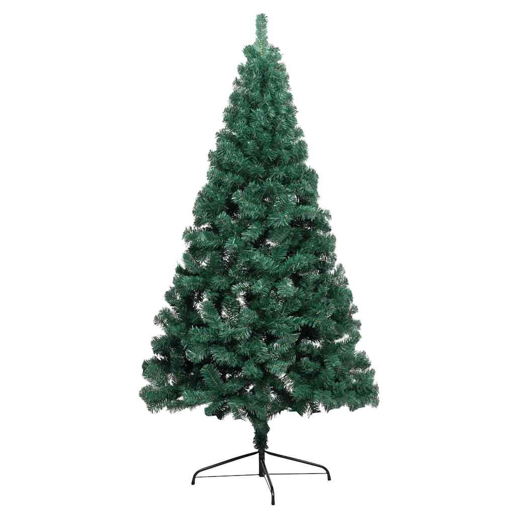 vidaXL Artificial Half Pre-lit Christmas Tree with Ball Set Green 210 cm