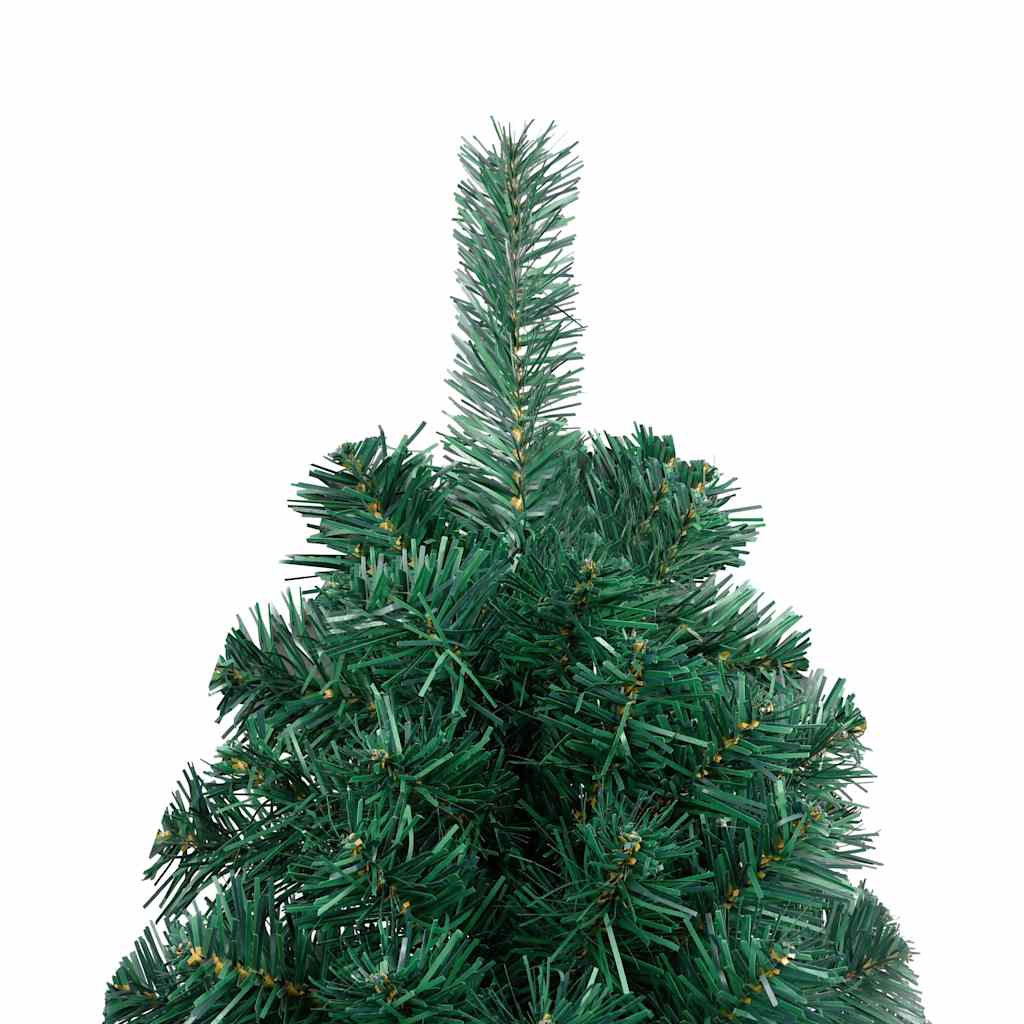 vidaXL Artificial Half Pre-lit Christmas Tree with Ball Set Green 210 cm