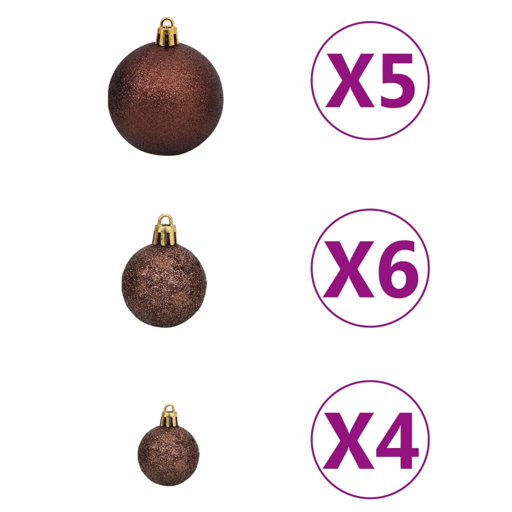 vidaXL Artificial Half Pre-lit Christmas Tree with Ball Set White 120 cm