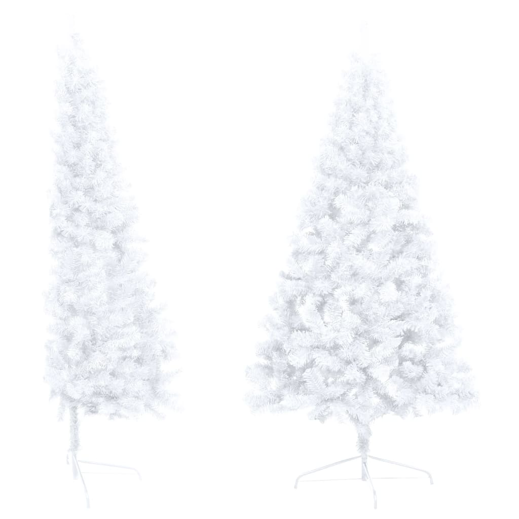 vidaXL Artificial Half Pre-lit Christmas Tree with Ball Set White 120 cm