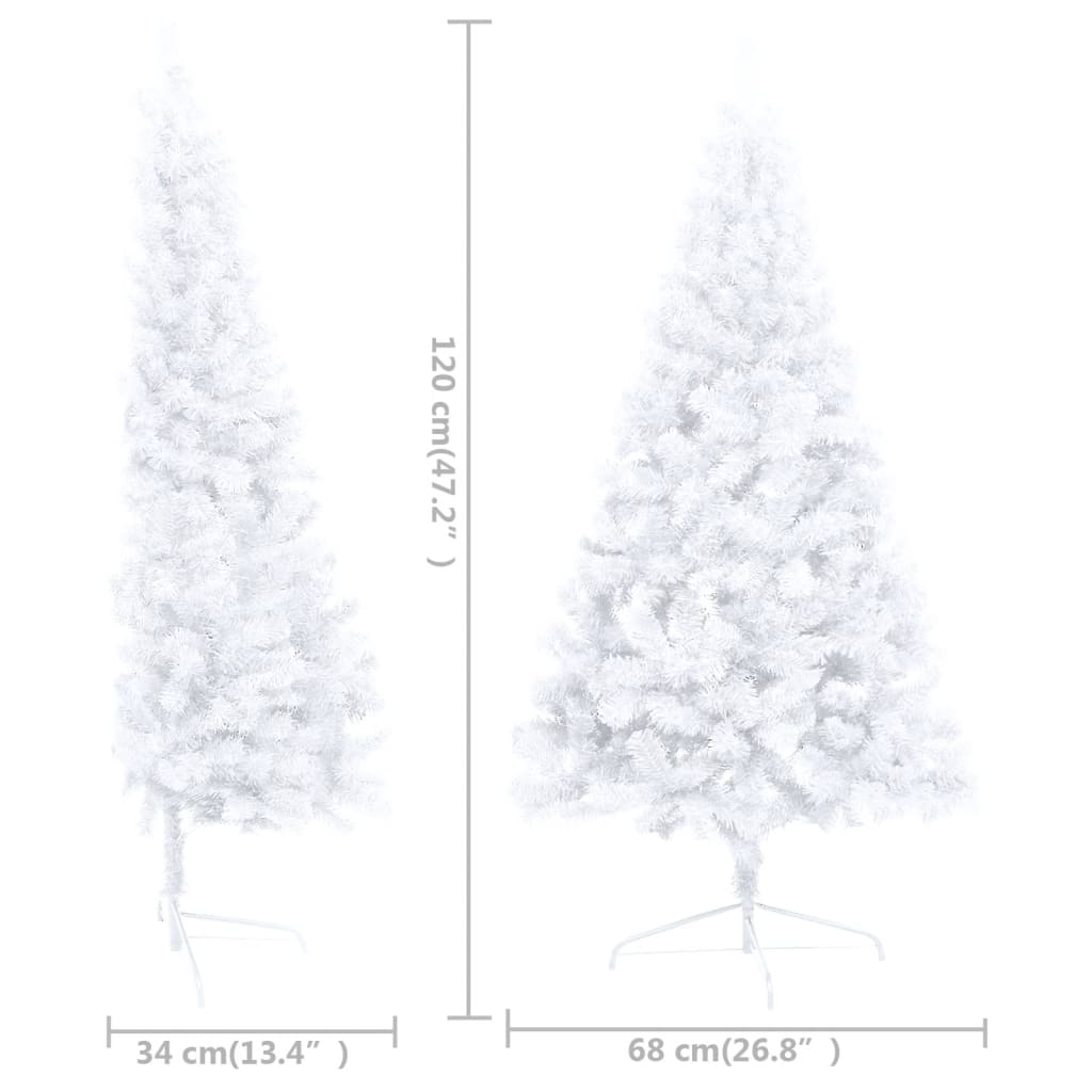 vidaXL Artificial Half Pre-lit Christmas Tree with Ball Set White 120 cm