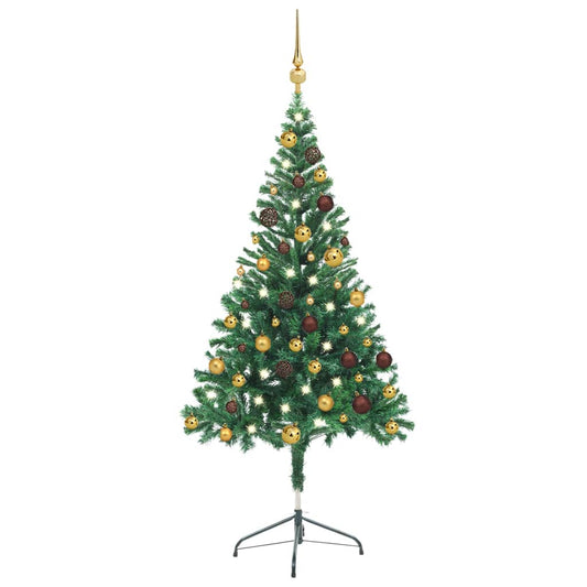 vidaXL Artificial Pre-lit Christmas Tree with Ball Set 150cm 380 Branches