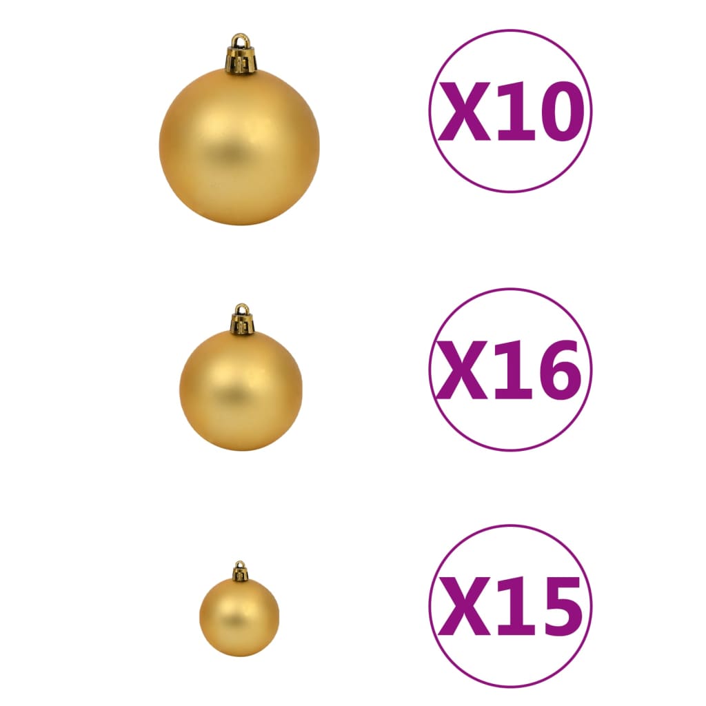 vidaXL Artificial Pre-lit Christmas Tree with Ball Set 210cm 910 Branches