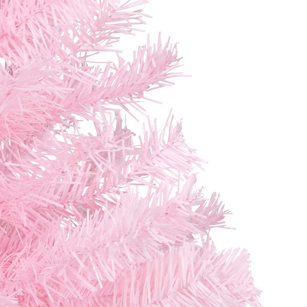 vidaXL Artificial Pre-lit Christmas Tree with Ball Set Pink 180 cm PVC