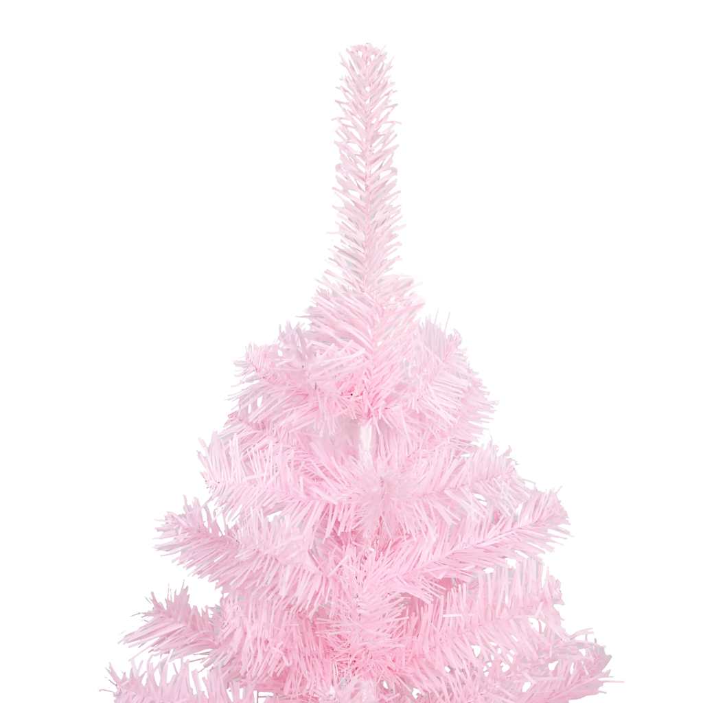 vidaXL Artificial Pre-lit Christmas Tree with Ball Set Pink 180 cm PVC