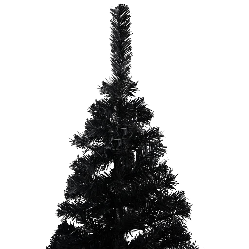 vidaXL Artificial Pre-lit Christmas Tree with Ball Set Black 240 cm PVC