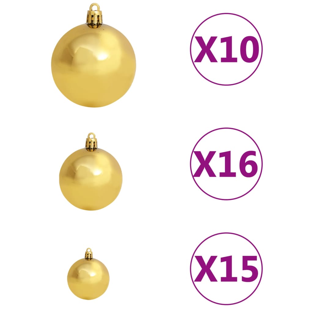 vidaXL Artificial Pre-lit Christmas Tree with Ball Set Black 240 cm PVC