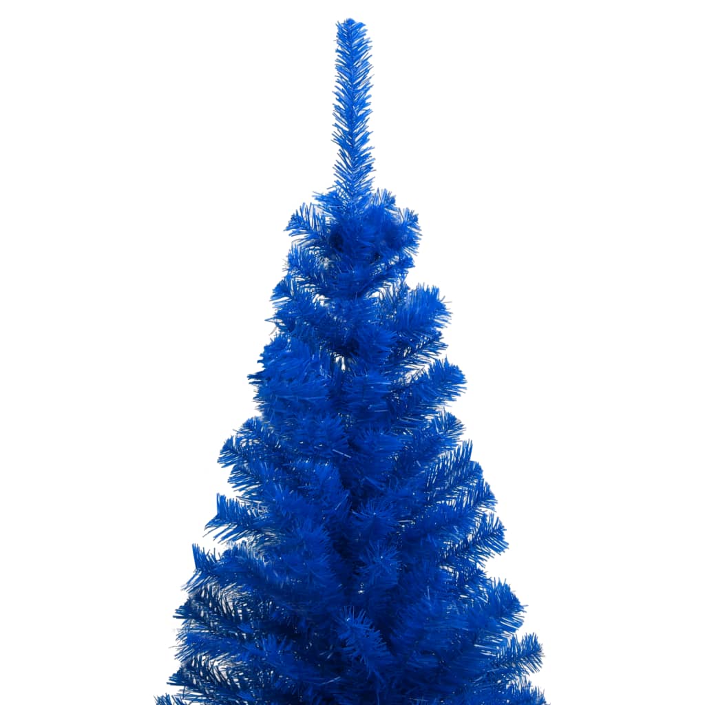 vidaXL Artificial Pre-lit Christmas Tree with Ball Set Blue 210 cm PVC