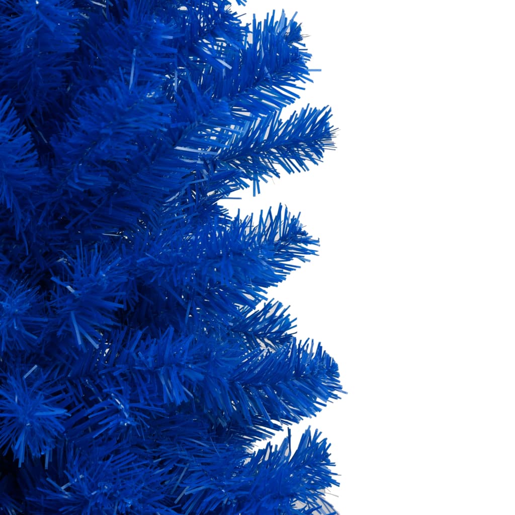 vidaXL Artificial Pre-lit Christmas Tree with Ball Set Blue 210 cm PVC