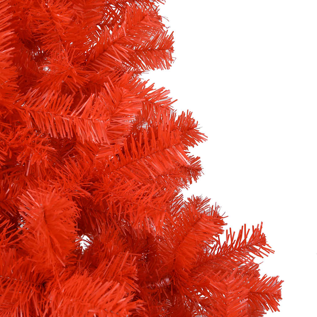 vidaXL Artificial Pre-lit Christmas Tree with Ball Set Red 180 cm PVC