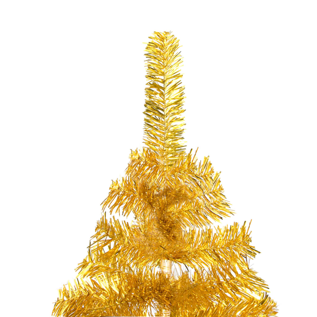 vidaXL Artificial Pre-lit Christmas Tree with Ball Set Gold 150 cm PET