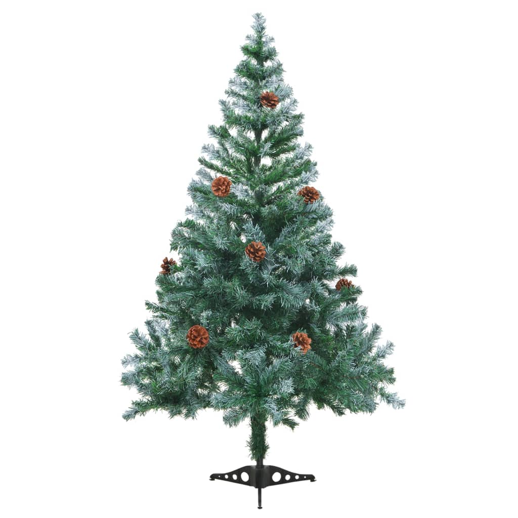 vidaXL Frosted Pre-lit Christmas Tree with Ball Set&Pinecones 150 cm