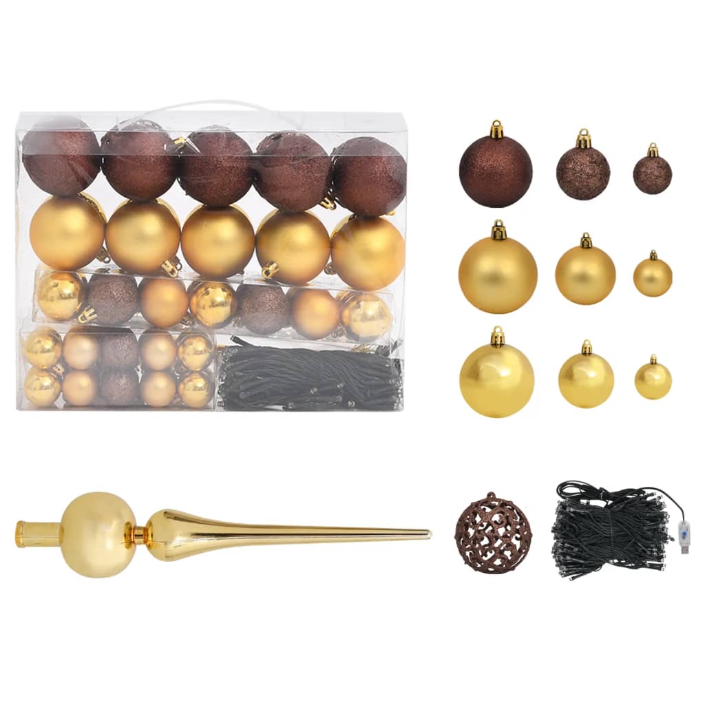 vidaXL Frosted Pre-lit Christmas Tree with Ball Set&Pinecones 150 cm