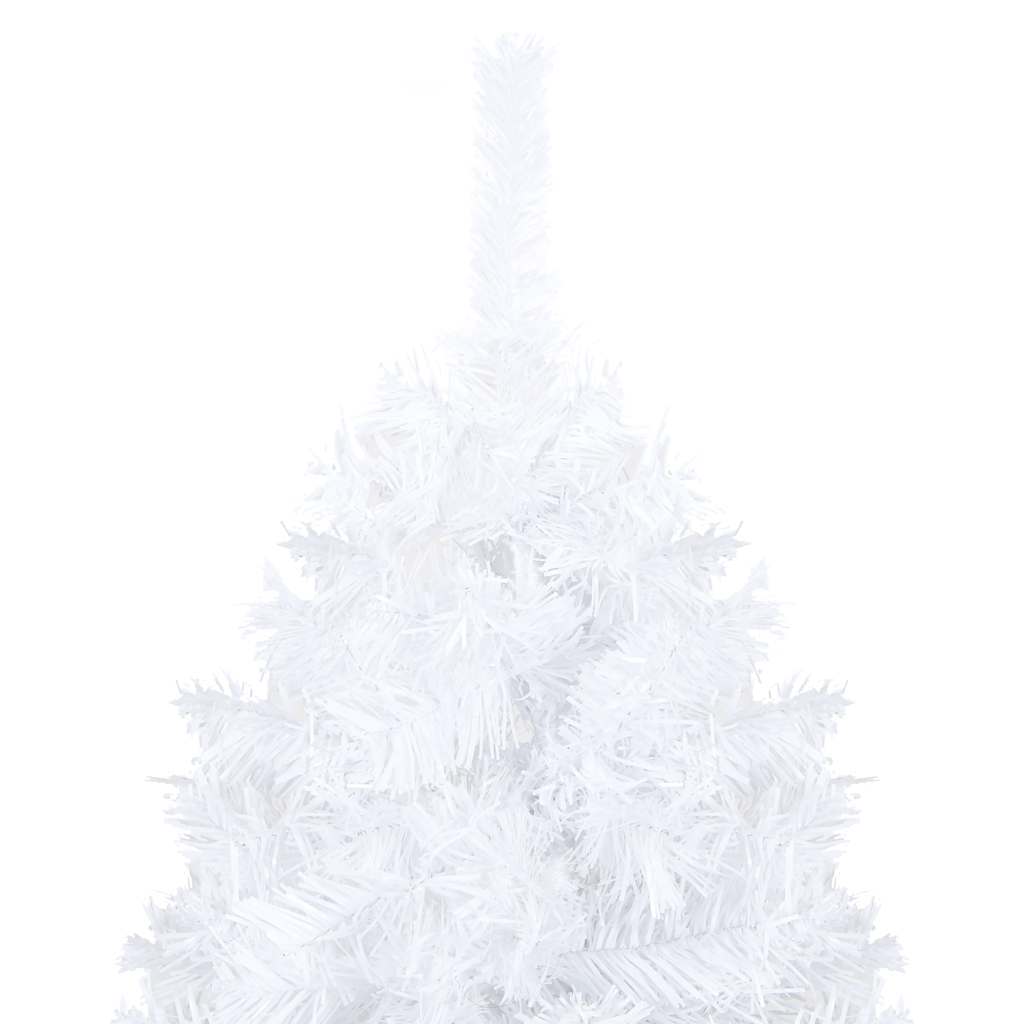 vidaXL Artificial Pre-lit Christmas Tree with Ball Set White 180 cm PVC