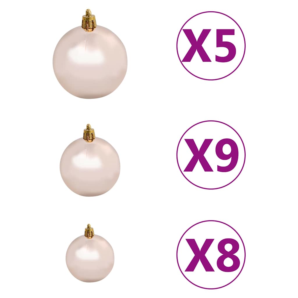 vidaXL Artificial Half Pre-lit Christmas Tree with Ball Set White 240 cm