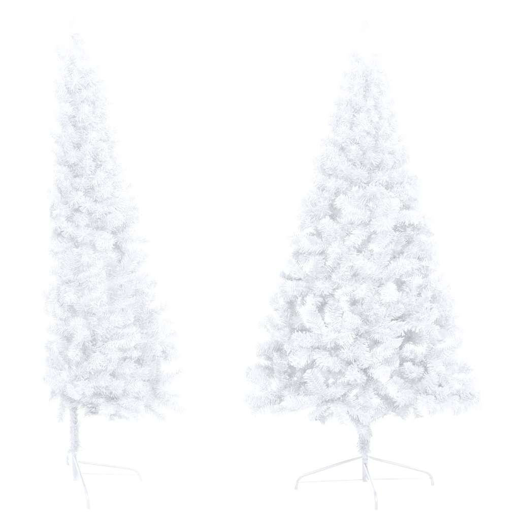 vidaXL Artificial Half Pre-lit Christmas Tree with Ball Set White 240 cm