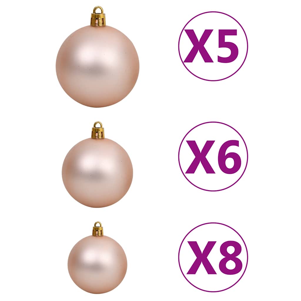 vidaXL Artificial Half Pre-lit Christmas Tree with Ball Set White 240 cm