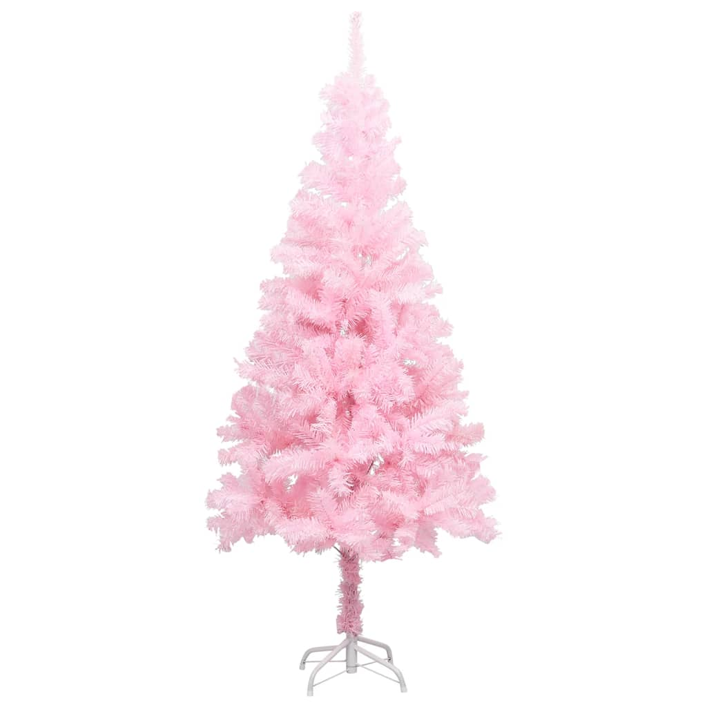 vidaXL Artificial Pre-lit Christmas Tree with Ball Set Pink 120 cm PVC