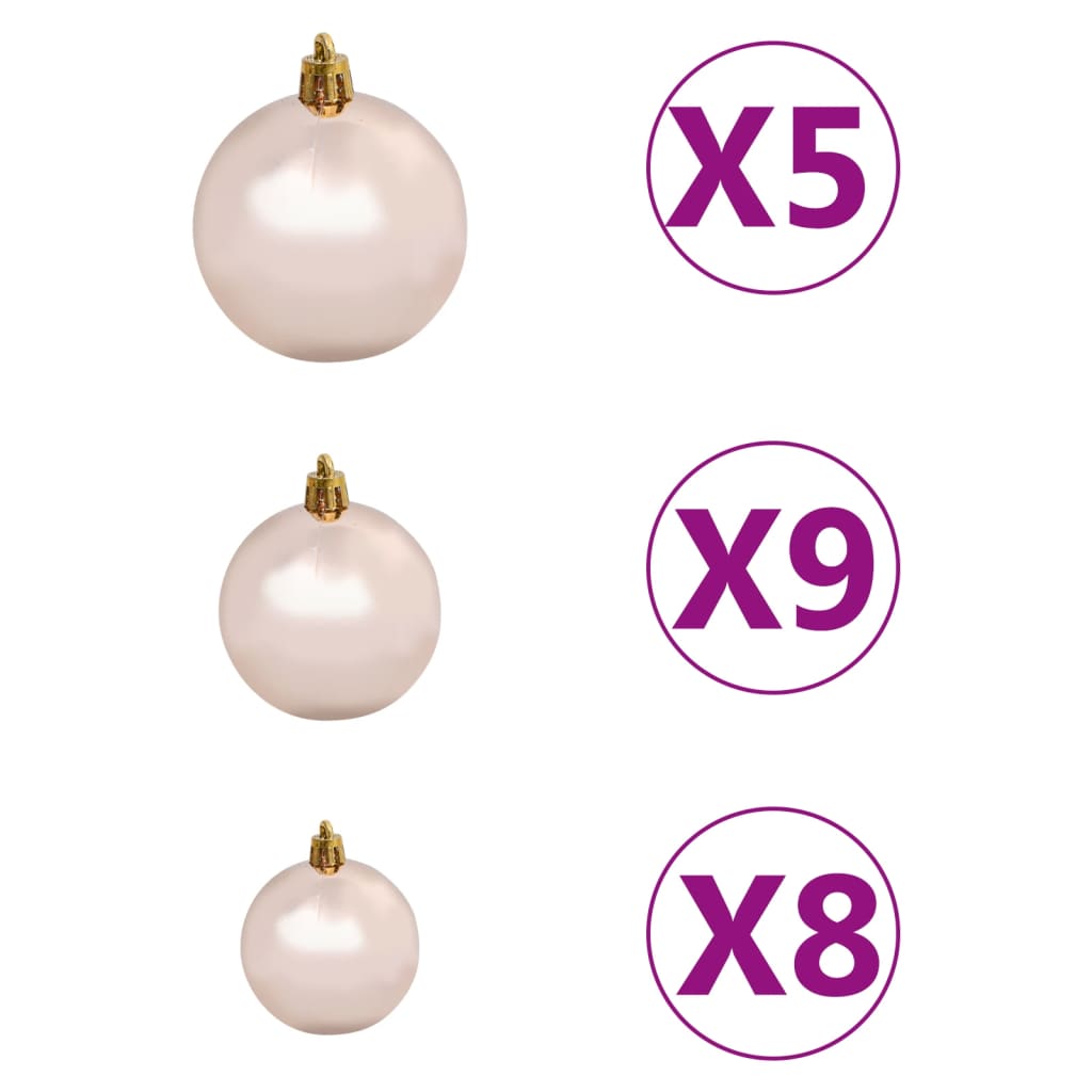 vidaXL Artificial Pre-lit Christmas Tree with Ball Set Pink 120 cm PVC