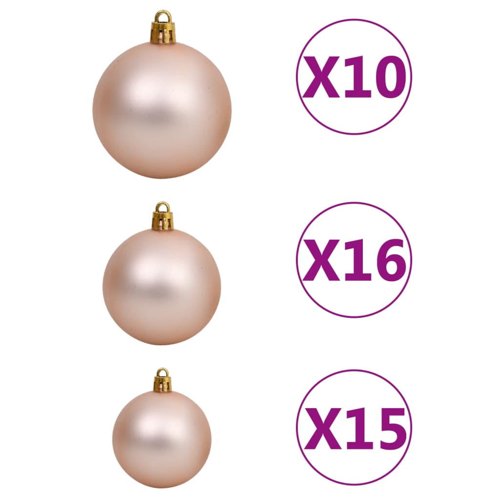 vidaXL Artificial Pre-lit Christmas Tree with Ball Set Black 210 cm PVC