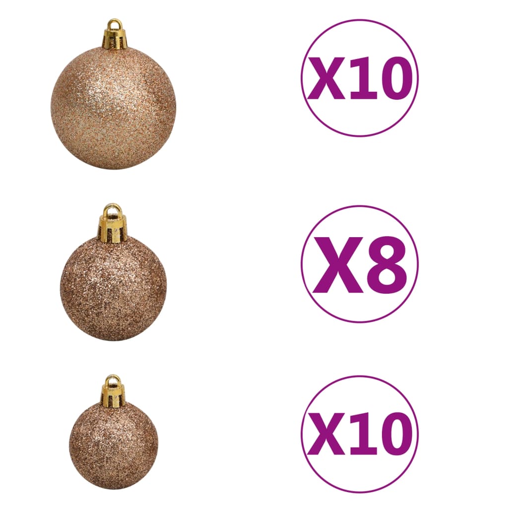 vidaXL Artificial Pre-lit Christmas Tree with Ball Set Black 210 cm PVC