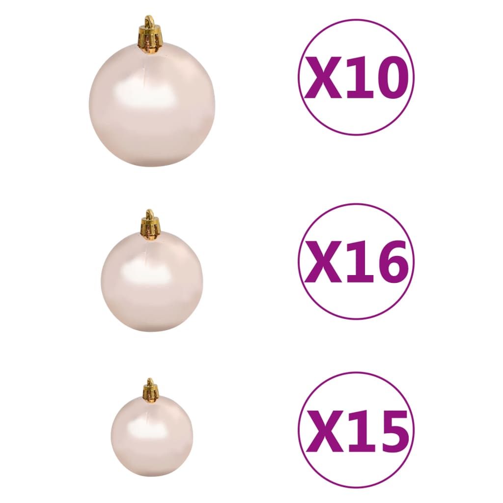 vidaXL Artificial Pre-lit Christmas Tree with Ball Set Black 210 cm PVC