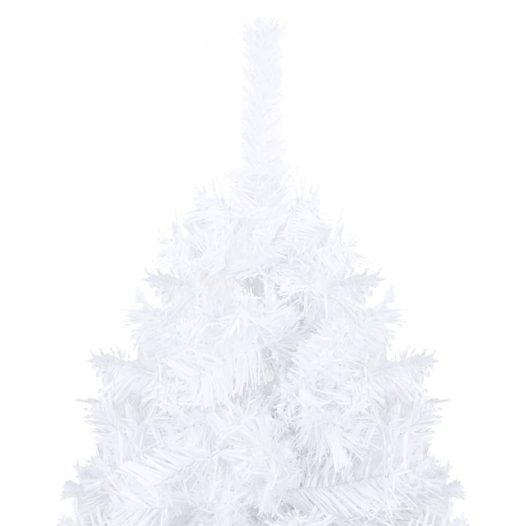 vidaXL Artificial Pre-lit Christmas Tree with Ball Set White 210 cm PVC