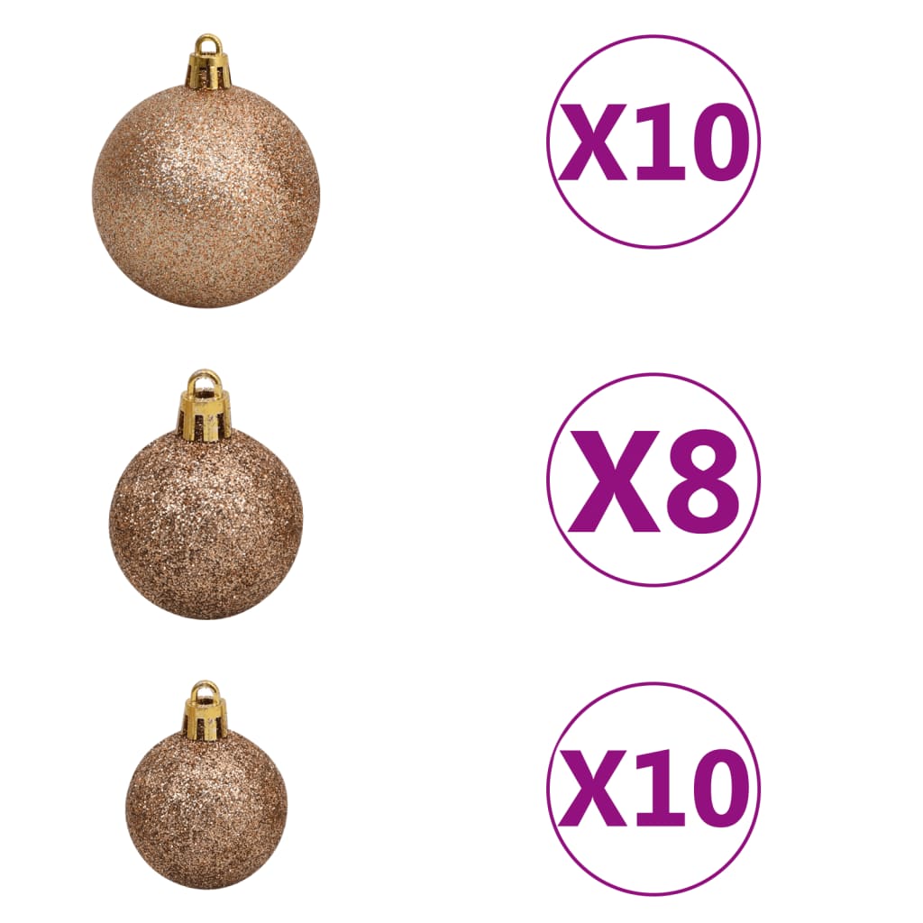 vidaXL Artificial Pre-lit Christmas Tree with Ball Set White 210 cm PVC