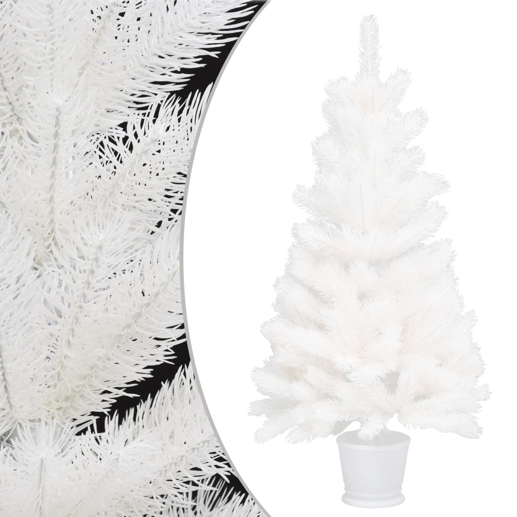 vidaXL Artificial Pre-lit Christmas Tree with Ball Set White 90 cm